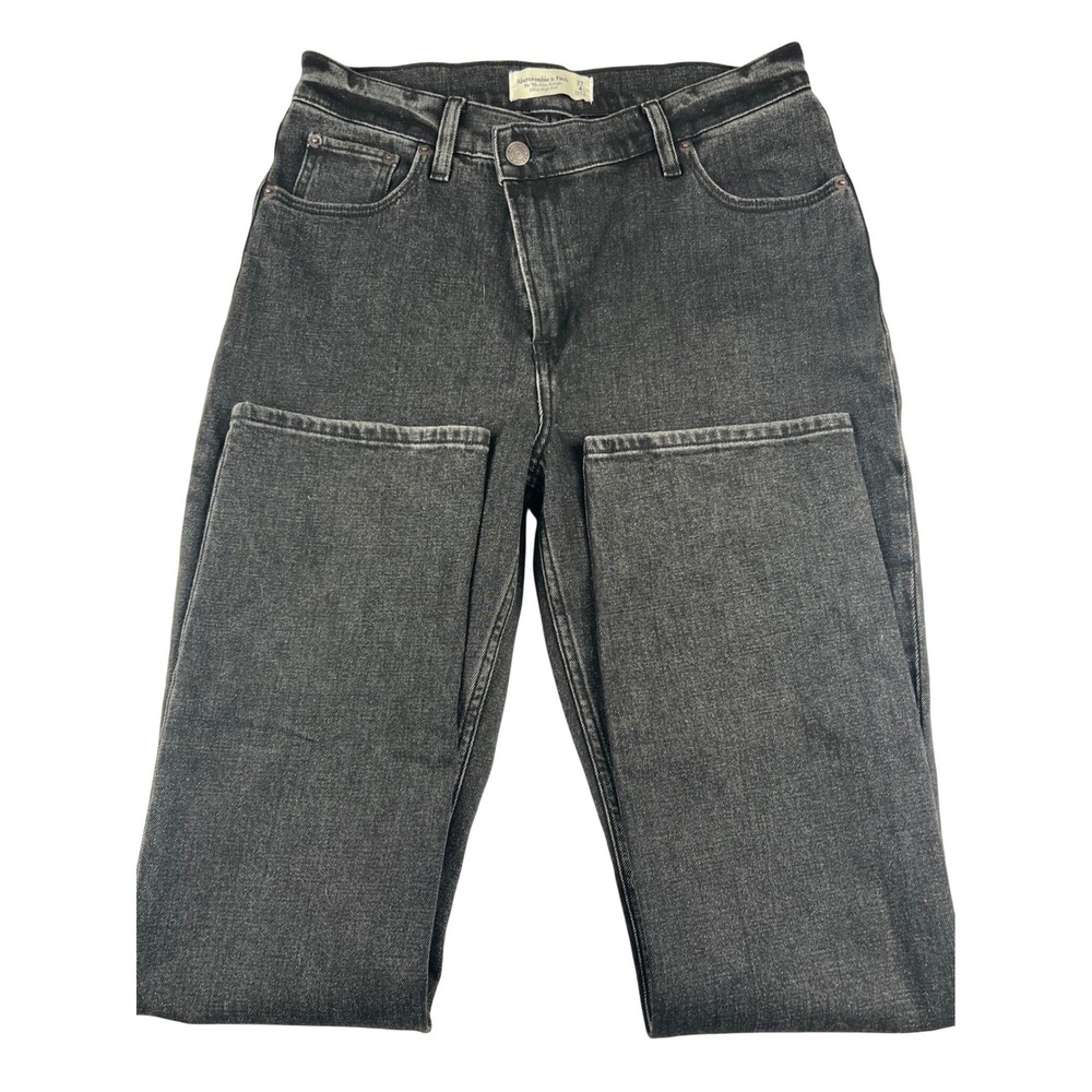 Abercrombie‎ & Fitch 90s Slim Straight Ultra High Rise Jeans Black 27 4S A33